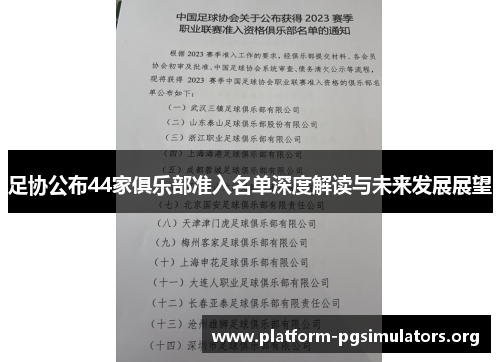 足协公布44家俱乐部准入名单深度解读与未来发展展望